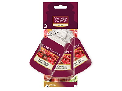Yankee Candle - Papírová visačka do auta Black Cherry 3 ks
