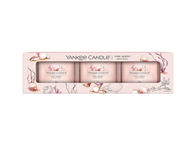 Yankee Candle - Sada votivních svíček ve skle Pink Sands 3 x 37 g