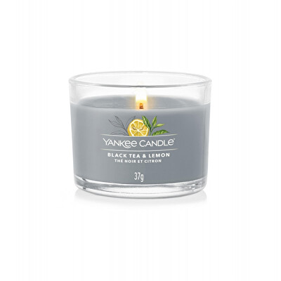 Yankee Candle - Votivní svíčka ve skle Black Tea & Lemon 37 g