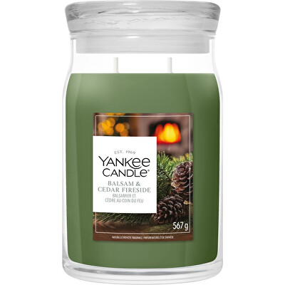 Yankee Candle - Lumânare parfumată Signature sticlă mare Balsam & Cedar Fireside 567 g