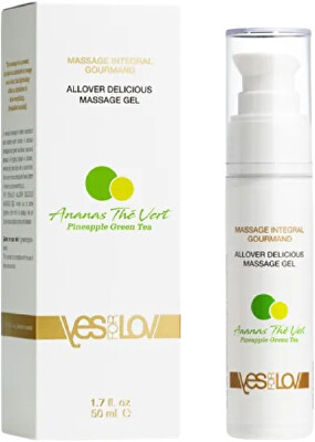 YESforLOV - Masážní gel Pineapple Green Tea (Allover Delicious Massage Gel) 50 ml