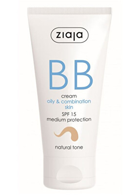 Ziaja - BB krém pro mastnou, smíšenou pleť tón přirozený SPF15 50 ml