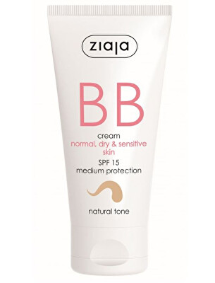 Ziaja - BB krém pro normální, suchou, citlivou pleť tón přirozený SPF15 50 ml