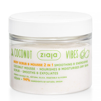 Ziaja - Testradír & hab 2v1 Kókuszdió Body Scrub & Mousse 270 ml