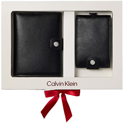 Calvin Klein - Set de piele pentru bărbați - port-document și etichetă LV04D0018GUB1
