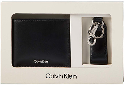 Calvin Klein - Pánská kožená sada - peněženka a klíčenka M Giftset LV04D1367GUB1