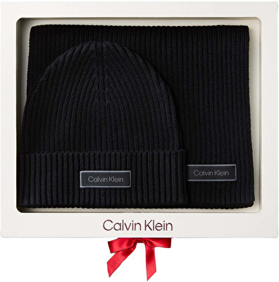 Calvin Klein - Pánsky zimný set - čiapka a šál Chunky LV04D0011GUB1