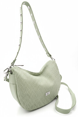 Caramelo - Geantă de damă din piele Banana Bag 82343 Verde
