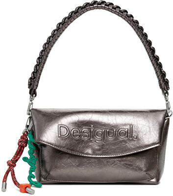 Desigual - Dámská crossbody kabelka Half Logo Trokel Dark Silve