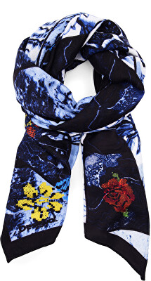 Desigual - Dámský šátek Denim Flowers Rectangl