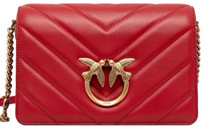 Pinko - Dámská kožená crossbody kabelka