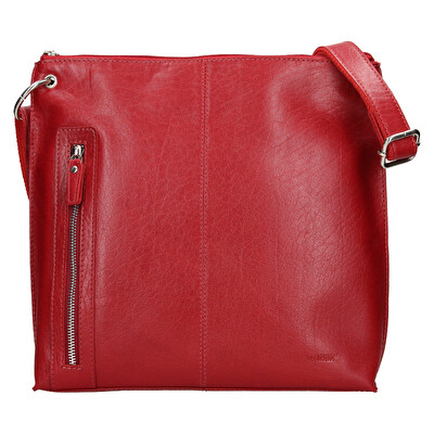 Lagen - Dámská kožená crossbody kabelka blc/3287/16 Red