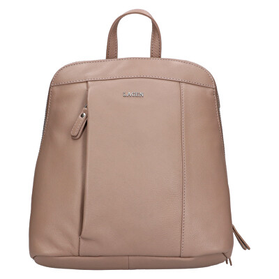 Lagen - Dámský kožený batoh BLC-20/1520/ML Taupe