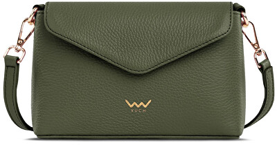 Vuch - Dámska kožená crossbody kabelka Leyra Grace Olive
