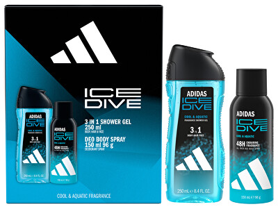 Adidas - Ice Dive - deodorant ve spreji 150 ml + 3v1 sprchový gel 250 ml