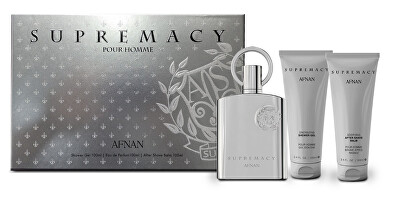 Afnan - Supremacy Silver - EDP 100 ml + sprchový gel 100 ml + balzám po holení 100 ml