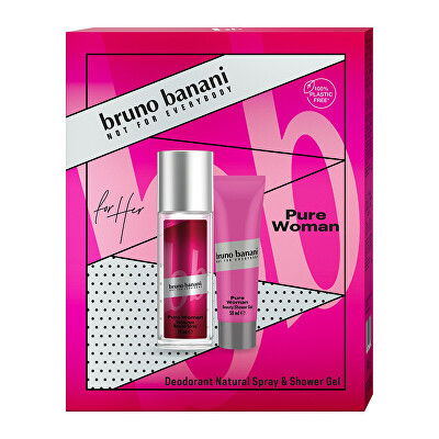 Bruno Banani - Pure Woman - deodorant s rozprašovačem 75 ml + sprchový gel 50 ml