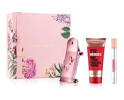Carolina Herrera - 212 Heroes Femme - EDP 80 ml + tělové mléko 100 ml + EDP 10 ml (roll-on)