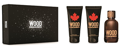Dsquared² - Wood For Him - EDT 100 ml + sprchový gel 100 ml + balzám po holení 100 ml