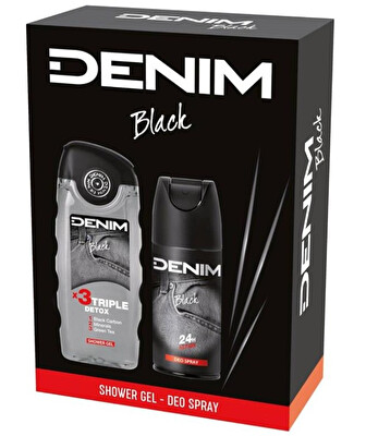 Denim - Black - deodorant ve spreji 150 ml + sprchový gel 250 ml