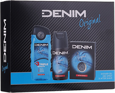 Denim - Original - voda po holení 100 ml + deodorant ve spreji 150 ml + sprchový gel 250 ml