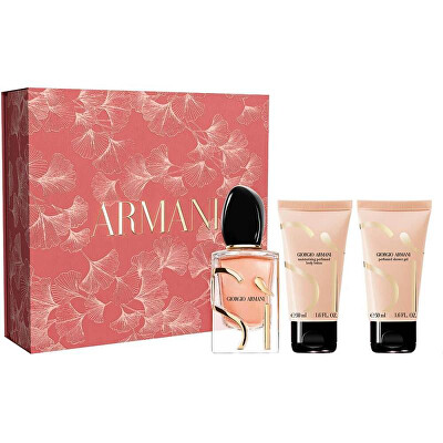 Giorgio Armani - Sì Intense (2023) - EDP (plnitelná) 50 ml + sprchový gel 50 ml + tělové mléko 50 ml