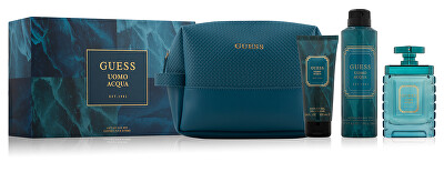 Guess - Uomo Acqua - EDT 100 ml + deodorant ve spreji 226 ml + sprchový gel 100 ml + kosmetická taška