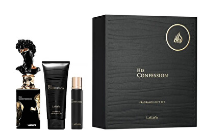 Lattafa - His Confession - EDP 100 ml + sprchový gel 100 ml + EDP 12 ml