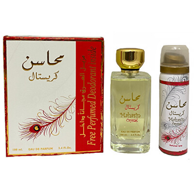 Lattafa - Mahasin Crystal - EDP 100 ml + deodorant ve spreji 75 ml