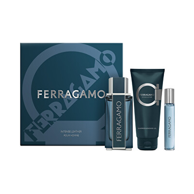 Salvatore Ferragamo - Ferragamo Intense Leather - EDP 100 ml + sprchový gel 100 ml + EDP 15 ml