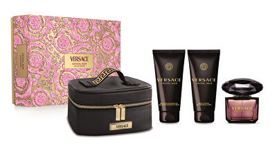 Versace - Crystal Noir - EDP 90 ml + sprchový gel 100 ml + tělové mléko 100 ml + kosmetický kufřík