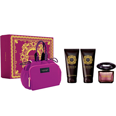 Versace - Crystal Noir - EDT 90 ml + tělové mléko 100 ml + sprchový gel 100 ml + kosmetická taštička