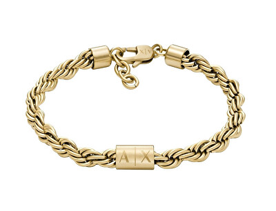 Armani Exchange - Moderní pánský pozlacený náramek z oceli AXG0124710