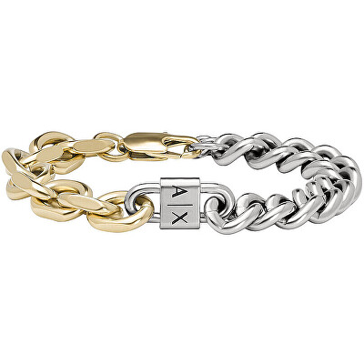 Armani Exchange - Nadčasový pánský bicolor náramek AXG0115710