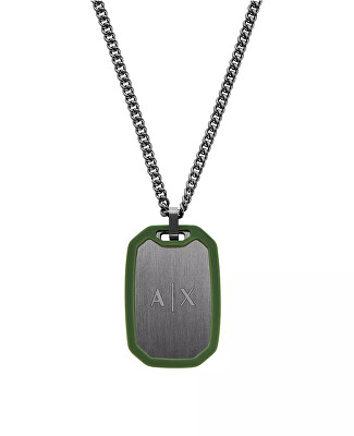 Armani Exchange - Ocelový náhrdelník pro muže Psí známka AXG0170060