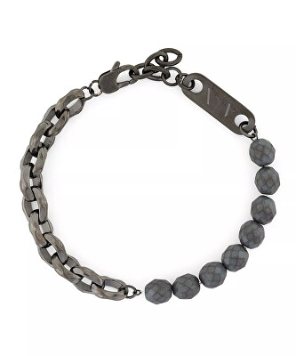 Armani Exchange - Slušivý náramek pro muže s hematitem AXG0151060