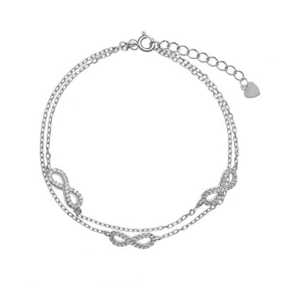 AGAIN Jewelry - Dvojitý stříbrný náramek Nekonečno AJNR0004