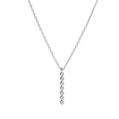 AGAIN Jewelry - Elegantní stříbrný náhrdelník se zirkony AJNA0008 (řetízek, přívěsek)