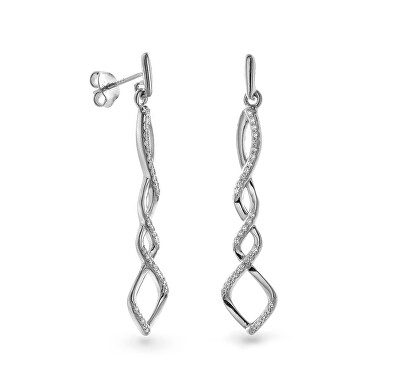 AGAIN Jewelry - Stříbrné visací náušnice s kubickými zirkony AJNS0010