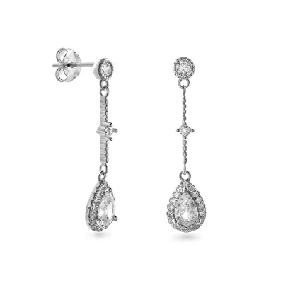 AGAIN Jewelry - Elegantní stříbrné náušnice s kubickými zirkony AJNS0031