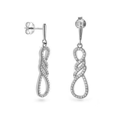 AGAIN Jewelry - Fashion stříbrné visací náušnice s kubickými zirkony AJNS0030