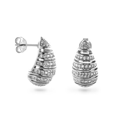 AGAIN Jewelry - Fashion stříbrné náušnice s kubickými zirkony Tear Drop AJNS0054