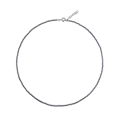 AGAIN Jewelry - Korálkový náhrdelník z hematitu AJKNA005