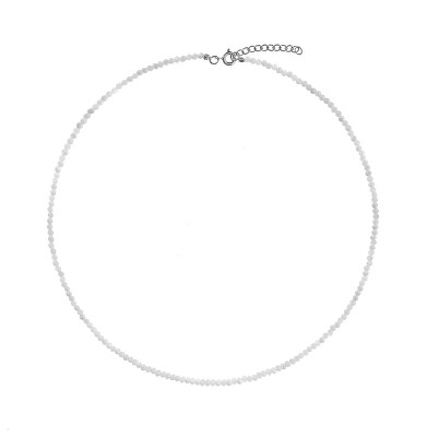 AGAIN Jewelry - Korálkový náhrdelník z měsíčního kamene AJKNA003
