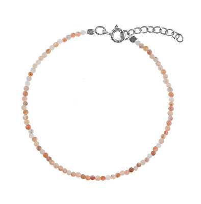 AGAIN Jewelry - Korálkový náramek z oranžového měsíčního kamene AJKNR002
