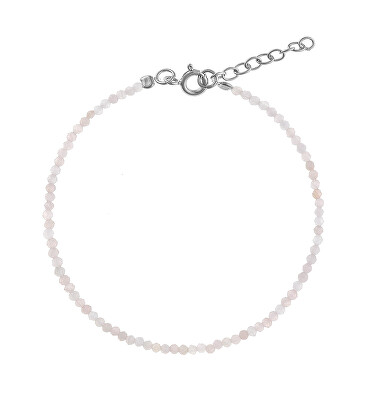 AGAIN Jewelry - Korálkový náramek z růžového měsíčního kamene AJKNR009