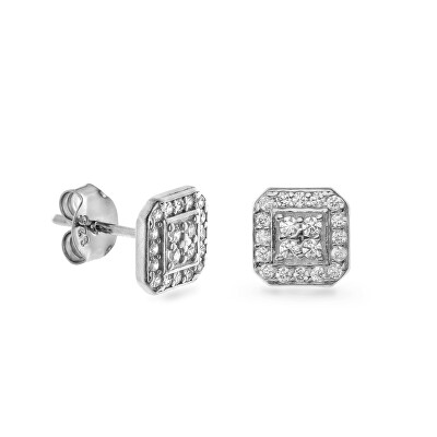 AGAIN Jewelry - Módní stříbrné náušnice s čirými zirkony AJNS0009