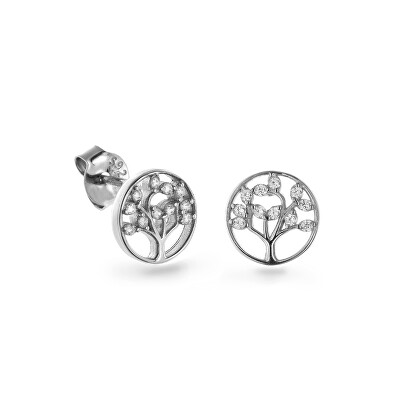 AGAIN Jewelry - Nadčasové stříbrné náušnice Strom života se zirkony AJNS0014