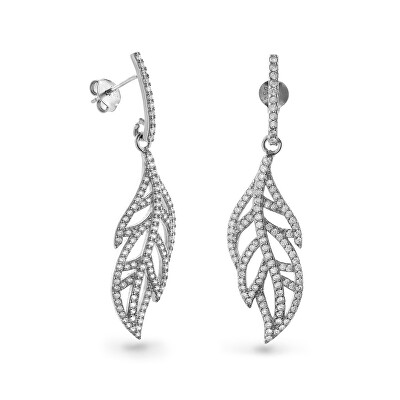 AGAIN Jewelry - Visací stříbrné náušnice s kubickými zirkony AJNS0055