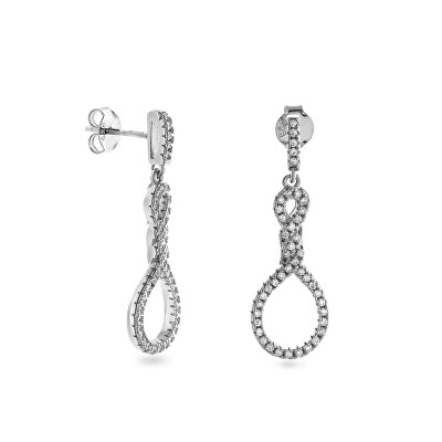 AGAIN Jewelry - Oslnivé stříbrné náušnice s kubickými zirkony AJNS0015